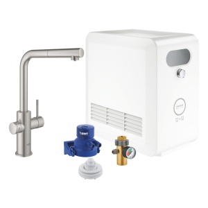 Grohe bateria kuchenna Blue Professional Zestaw z wyciąganą wylewką w kształcie L  31326DC2 stal nierdzewna
