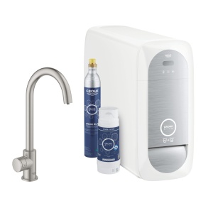 GROHE Blue Home Zestaw startowy Mono z wylewką w kształcie C 31498DC1 stal nierdzewna