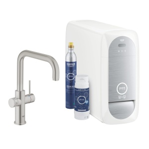 GROHE Blue Home Zestaw startowy z wylewką w kształcie U 31456DC1 stal nierdzewna